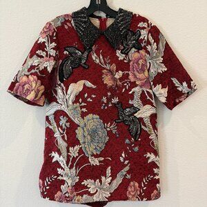 Zara Jacquard Dress w/ Embroidery